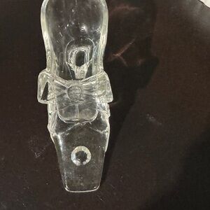 Clear Glass Shoe With Bow - 1876 Centennial Exposition - Gillinder & Sons